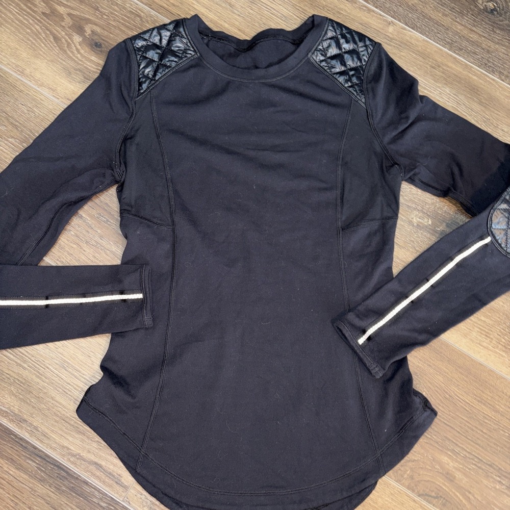 Lululemon Ice Queen Quilted Long Sleeve Shirt Black Size 4